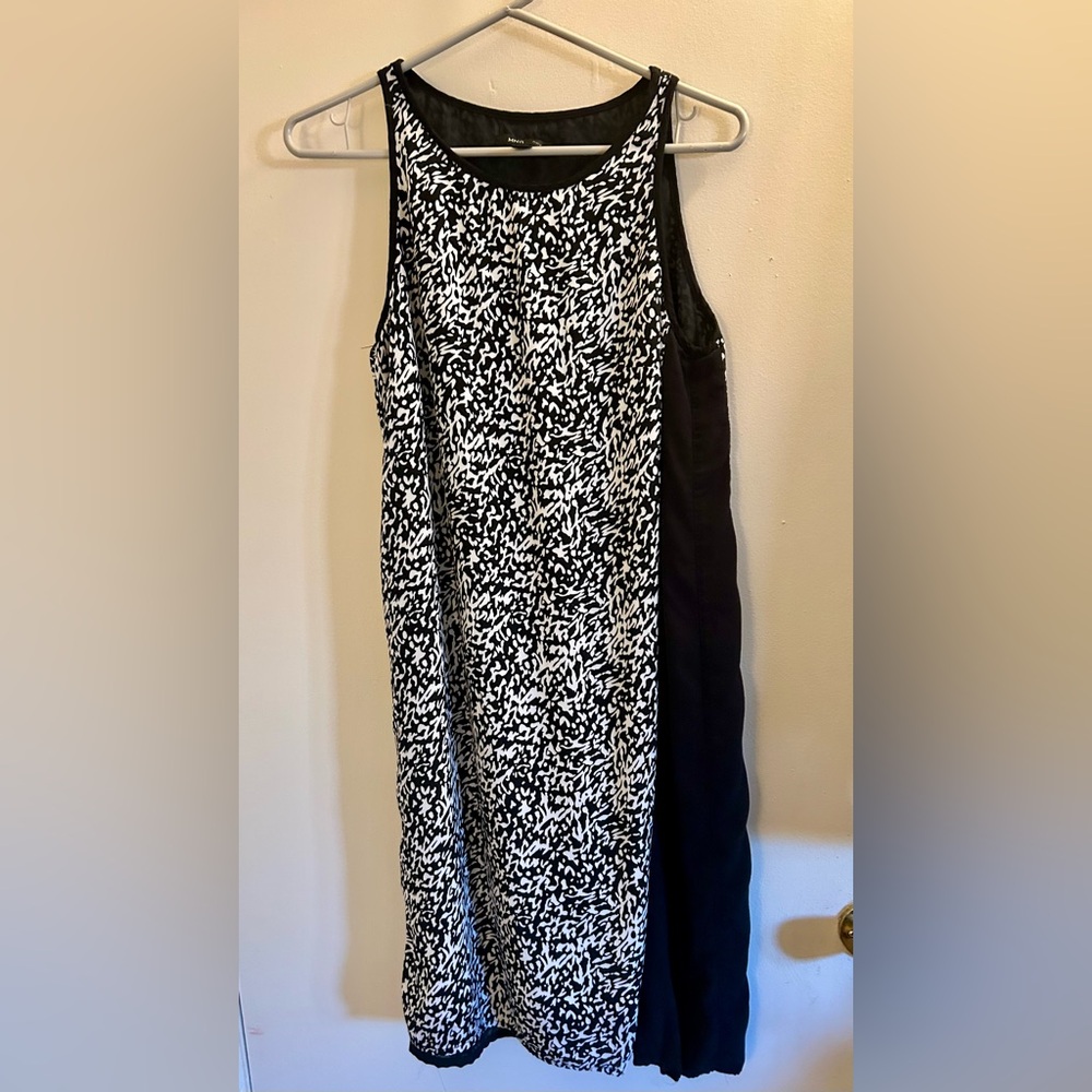 Mango Monochrome Abstract Print Dress